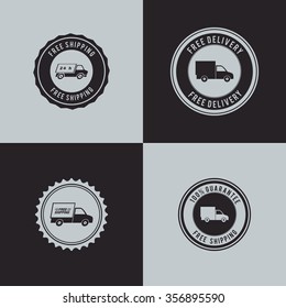 abstract delivery label on a black or white square