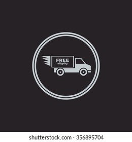 abstract delivery label on a black background