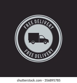 abstract delivery label on a black background