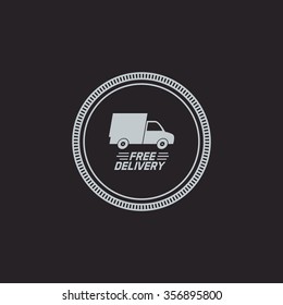 abstract delivery label on a black background