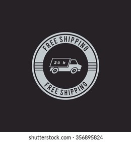 abstract delivery label on a black background