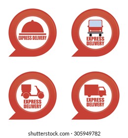Abstract delivery label on a white background