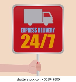 Abstract delivery label on a white background
