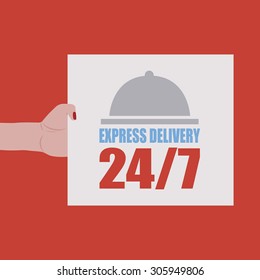 Abstract delivery label on a white background