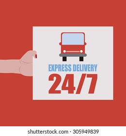 Abstract delivery label on a white background