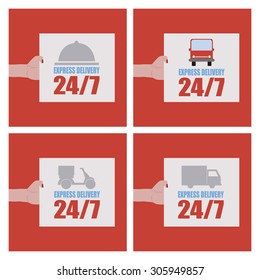 Abstract delivery label on a white background