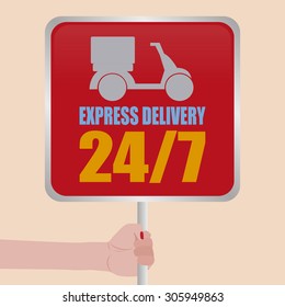 Abstract delivery label on a white background