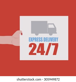 Abstract delivery label on a white background