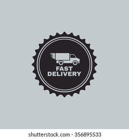 abstract delivery label on a white background