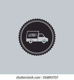 abstract delivery label on a white background
