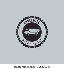 abstract delivery label on a white background