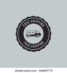 abstract delivery label on a white background
