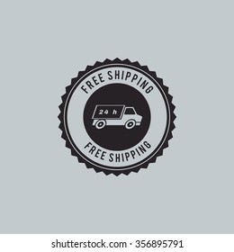 abstract delivery label on a white background