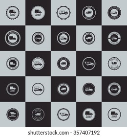 abstract delivery labels on a black and white background