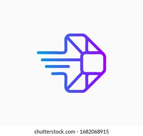 Abstract delivery linear style logo template.