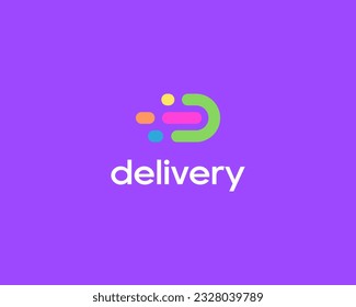 Abstract delivery logo design. Shipping cargo sign. Logistic service concept. Vector illustration.