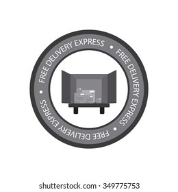 Abstract delivery object on a blue background