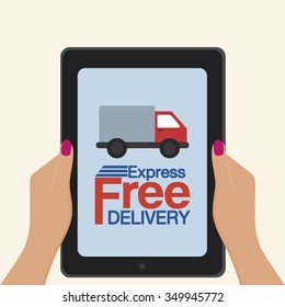 Abstract delivery object on a light color background