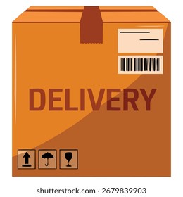 Abstract delivery object on a white background in vector illustration style, perfect for logistics, courier service, shipping, transportation, and delivery themes