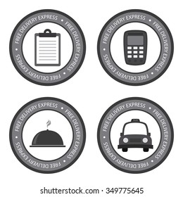 Abstract delivery objects on a blue background