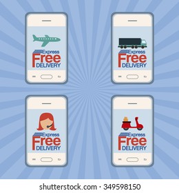 Abstract delivery objects on a special background