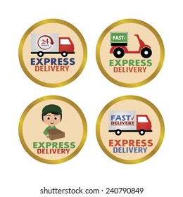 abstract delivery objects on a white background