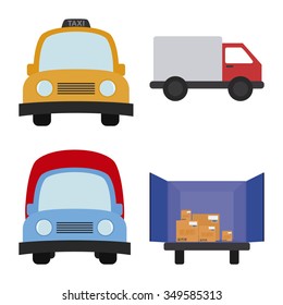 Abstract delivery objects on a white background