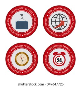 Abstract delivery objects on a white background