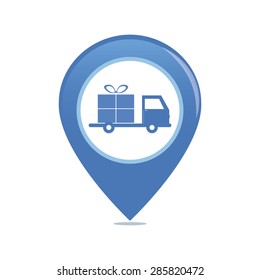 Abstract delivery signal on a white background
