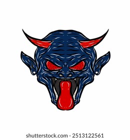 abstract demon head vector illustration
