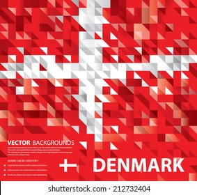 Abstract Denmark Background, Danish Flag (Vector Art)