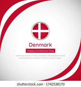 Resumen del fondo de la bandera de Dinamarca. Creativa feliz Día de la Constitución de la ilustración vectorial de Dinamarca.