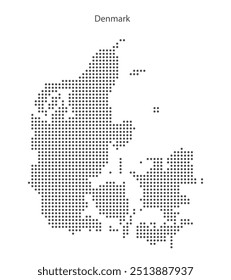 Abstract Denmark dot pattern design. Stylized dotted vector map of Denmark.