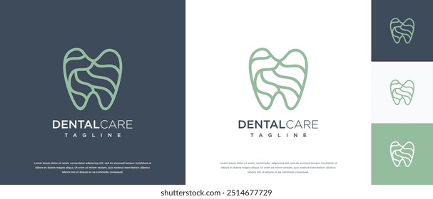 Ilustración vectorial de diseño de logotipo de clínica dental Abstractas. Icono de Vector de diseño de logotipo de cuidado dental.