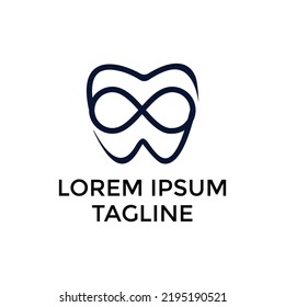 Abstract dental icon logotype with infinity symbol. Dental clinic vector signs icon.
