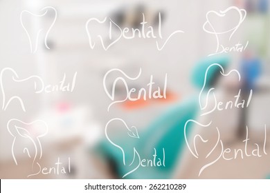 Abstract Dental Illustration Of A Teeth Dental Surgery Background