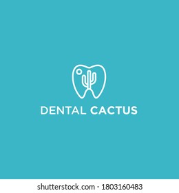 abstract dental logo. cactus icon