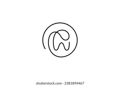 Logo dental abstracto con estilo de diseño de línea continua