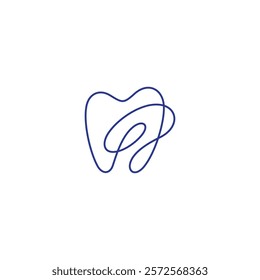 abstract dental logo with linear design style