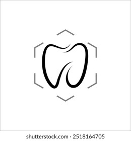 abstract dentist clinic logo simple design hexagon line