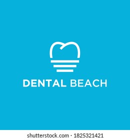 abstract dentist logo. beach icon