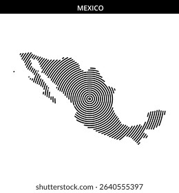 Abstract depiction of Mexico with circular patterns emphasizing shape