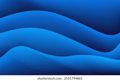 Abstract depiction of a serene ocean wave, its deep blue surface reflecting a tranquil and calming nature.