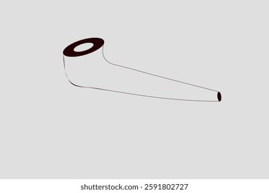 Abstract depiction of a smoking pipe, showcasing minimalist and modern design with neutral colors.