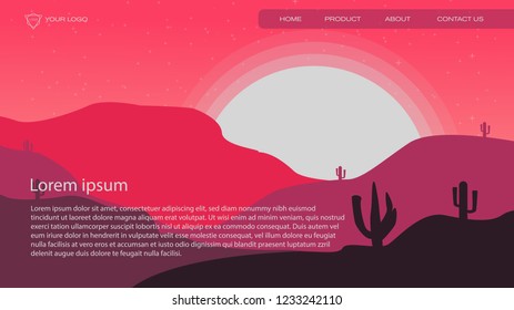 abstract desert background vector illustration template suitable for landing page   banner  magazin  poster and other