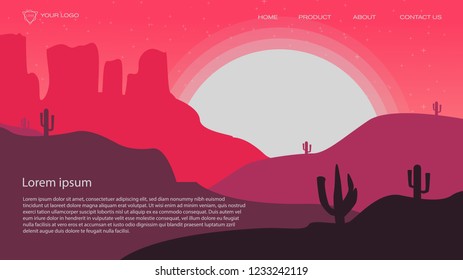 abstract desert background vector illustration template suitable for landing page   banner  magazin  poster and other