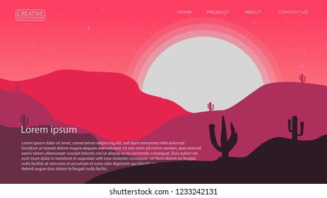 abstract desert background vector illustration template suitable for landing page   banner  magazin  poster and other