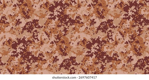 Padrão de camuflagem do deserto abstrato.  Tons terrosos criam uma textura perfeita ideal para design têxtil, projetos com temas militares ou fundos que precisam de uma estética robusta e misturada.