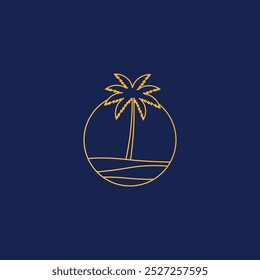 Projeto do logotipo do deserto abstrato, projeto do logotipo da linha do deserto com cores de gradiente, logotipo do deserto minimalista
