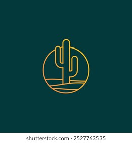 Projeto do logotipo do deserto abstrato, projeto do logotipo da linha do deserto com cores de gradiente, logotipo do deserto minimalista